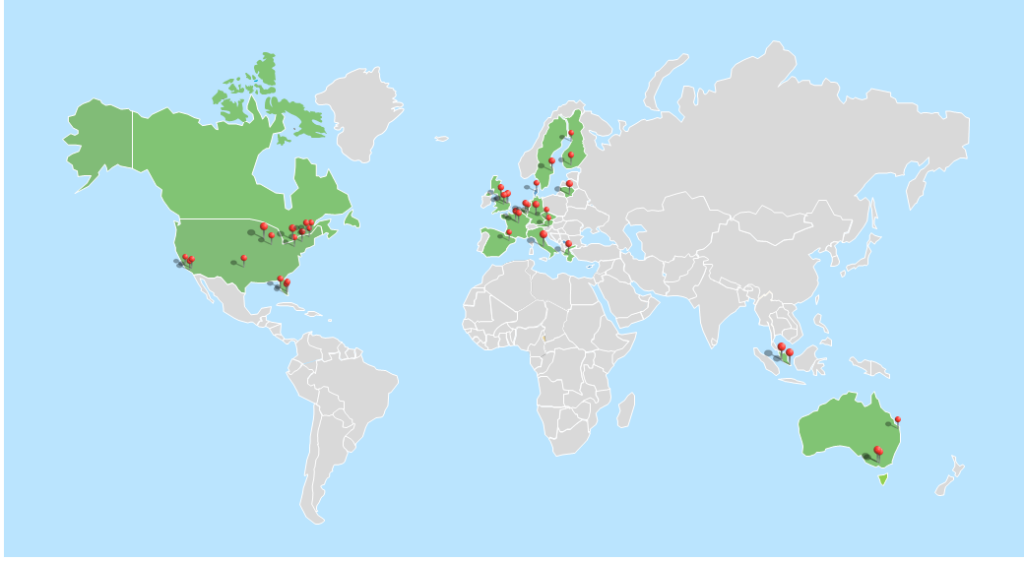 Map of PALB2 interest group members